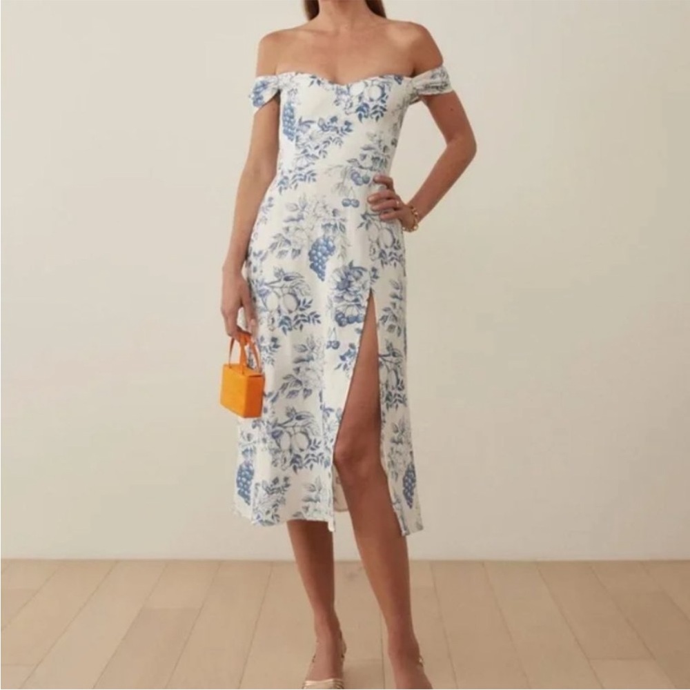 NWOT Reformation Bridgton Linen Dress in Corsica Size 2